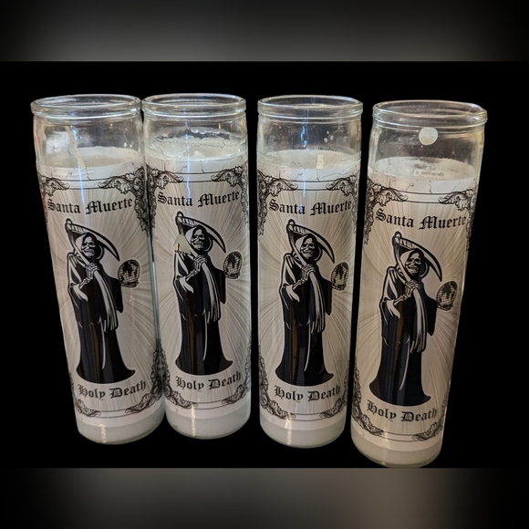 Santa Muerte  Set of 4 Ritual Candles- Halloween Decor