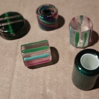 Handcrafted Glass Beads w/Candy Striping
