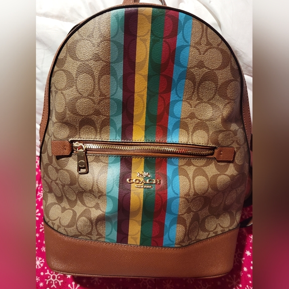 Coach Kenley Signature Backpack w/Stripe