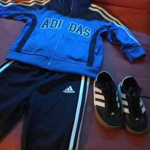 Adidas warm-up suit, 12 mos.