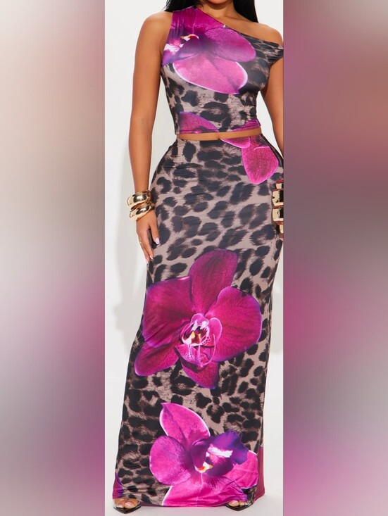 Fashion Nova On The Prowl Leopard Skirt Set
